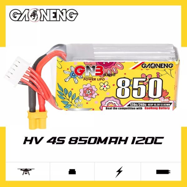 GNB Battery 15.2V 120C 850mAh 4S HV