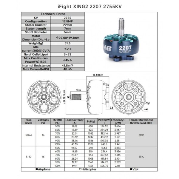iFlight XING2 2207 Black Evoque FPV Motor 1750kv - Image 2